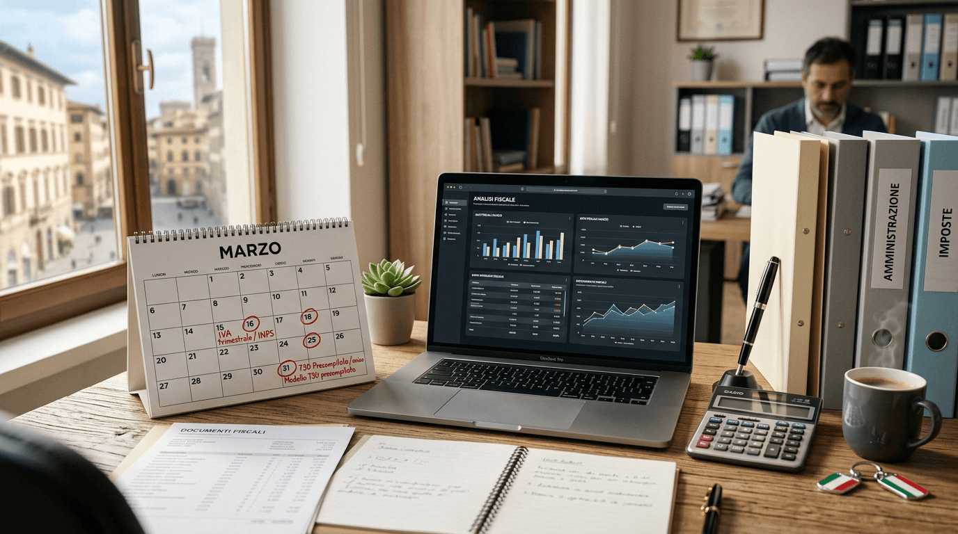 Copertina realistica articolo marzo fiscale e scadenze