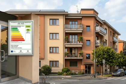 Edificio residenziale italiano con certificazione energetica - direttiva EPBD Fit for 55 obblighi 2030