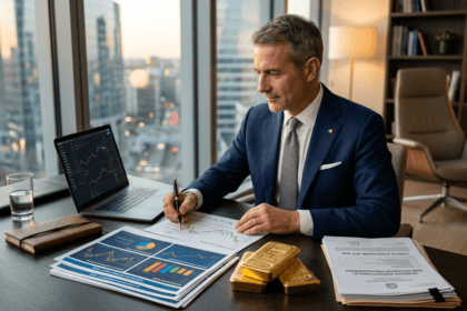 Professionista italiano analizza portafoglio investimenti anti-crisi 2026 — diversificazione ETF oro titoli di stato